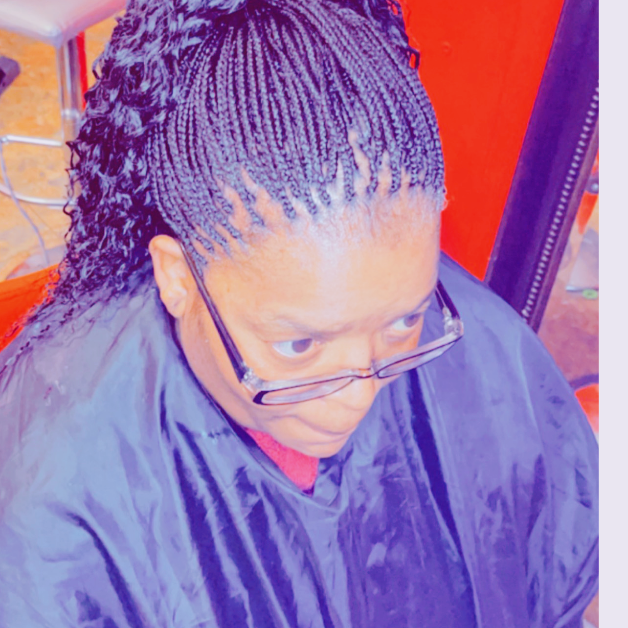 Braided updo with curls